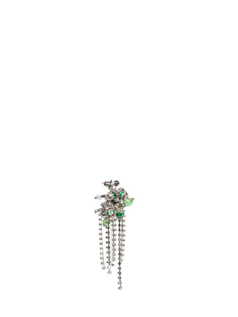 earrings with brass beads & crystals by Selfnex