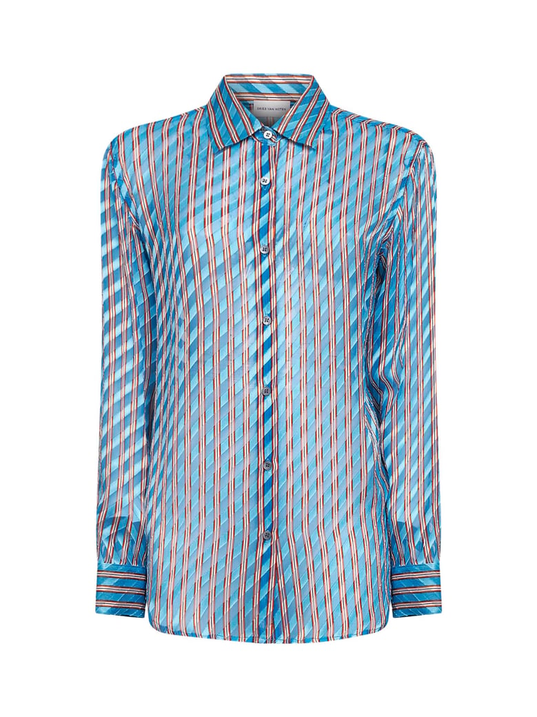shirt light blue striped viscose and silk by Selfnex