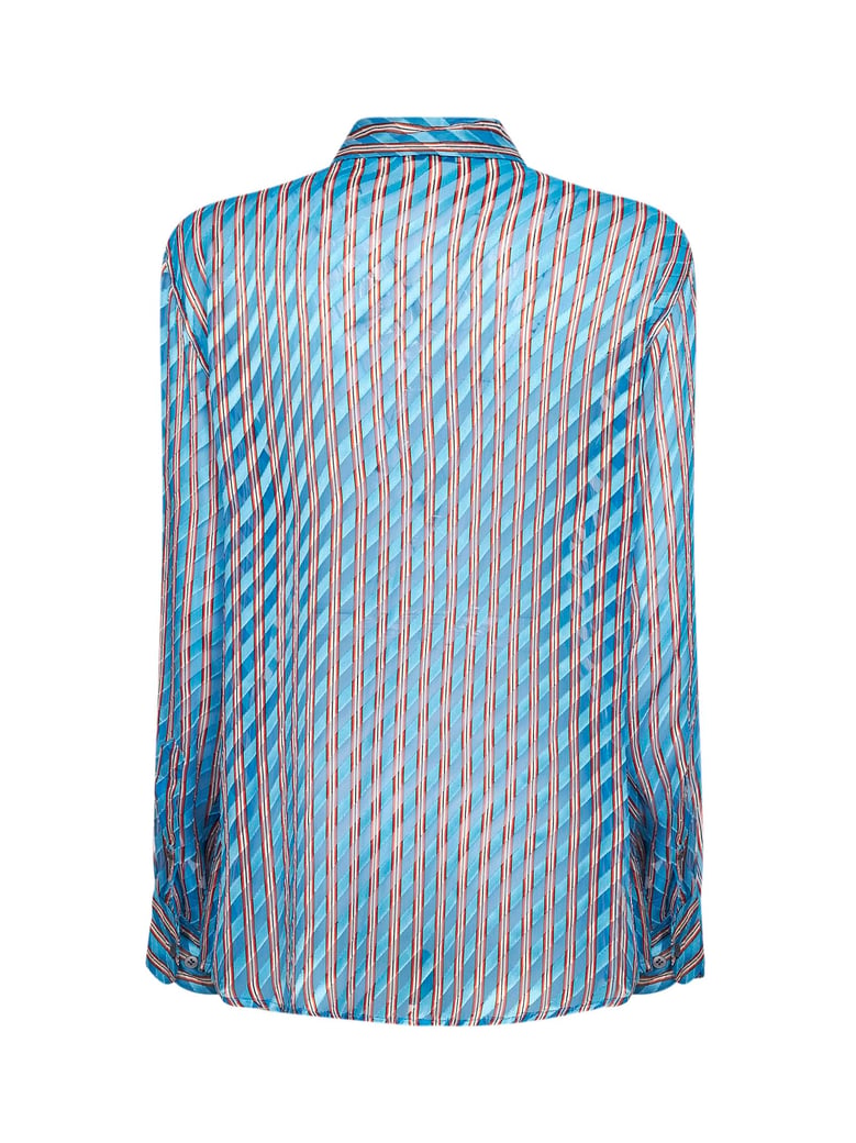 shirt light blue striped viscose and silk by Selfnex