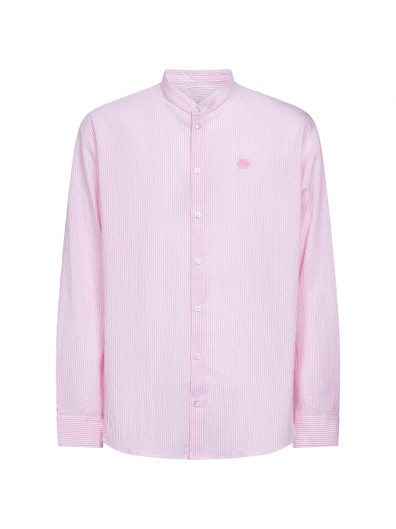pink striped seersucker cotton shirt by Selfnex