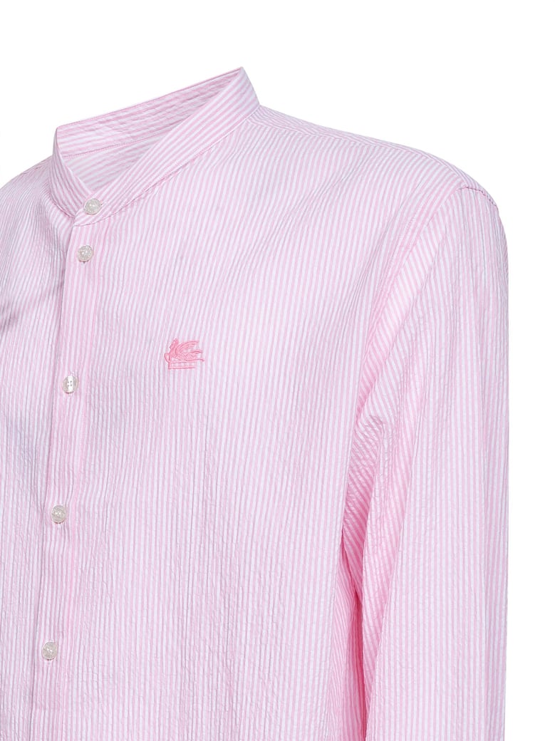 pink striped seersucker cotton shirt by Selfnex