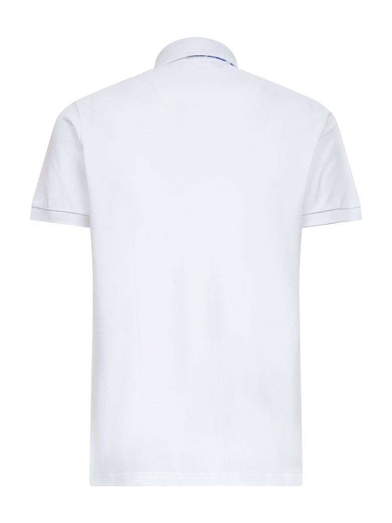 white cotton piquet polo shirt by Selfnex
