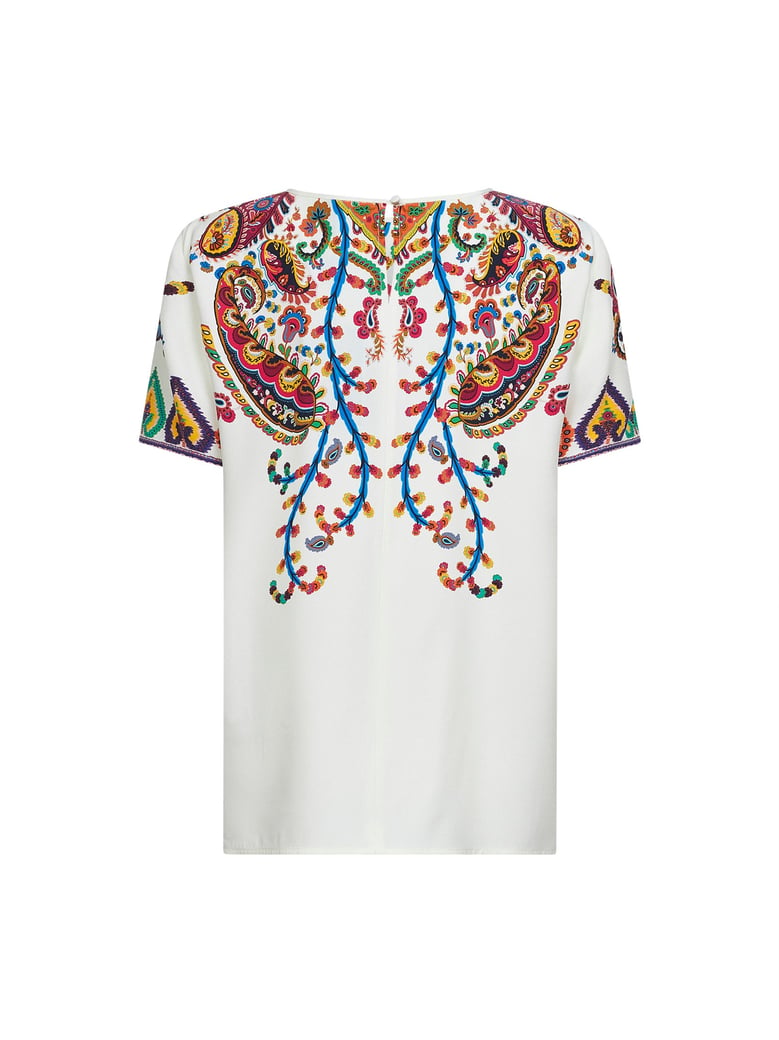 floral paisley-printed silk t-shirt by Selfnex