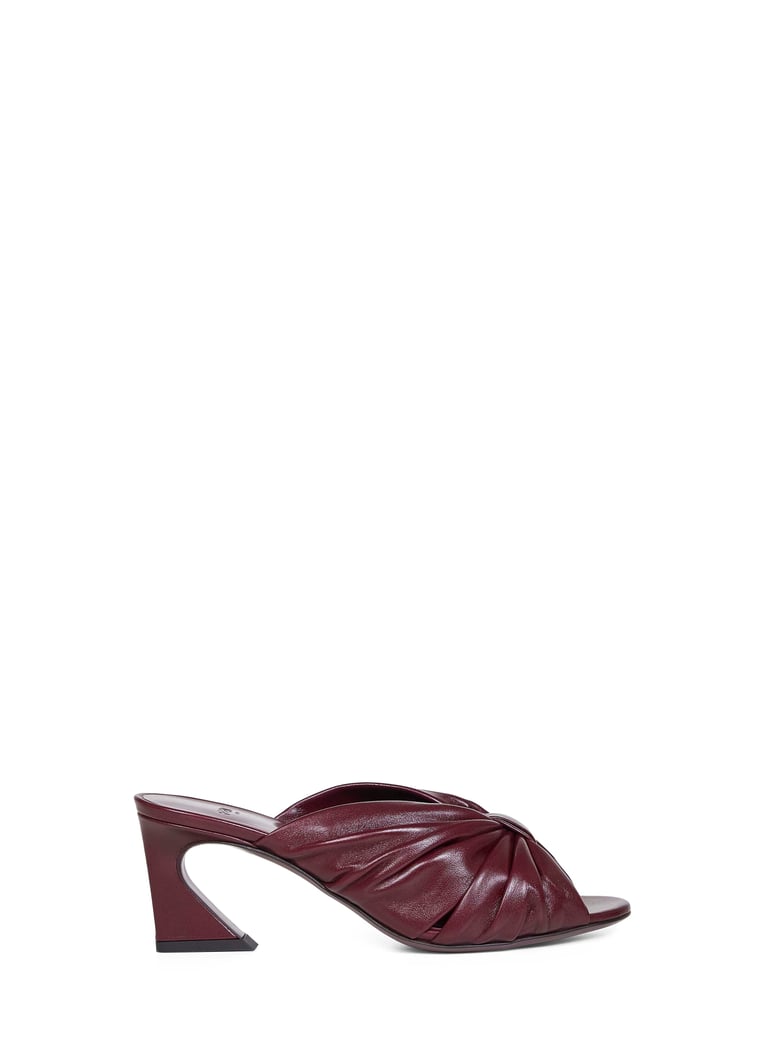 burgundy arco slide sandals by Selfnex