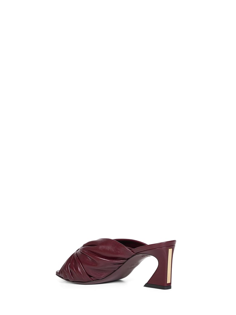 burgundy arco slide sandals by Selfnex