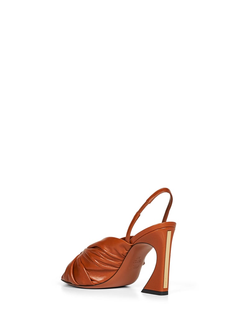 slingback sandals arco tan nappa leather by Selfnex