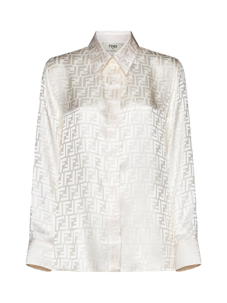 white ff silk shirt by Selfnex