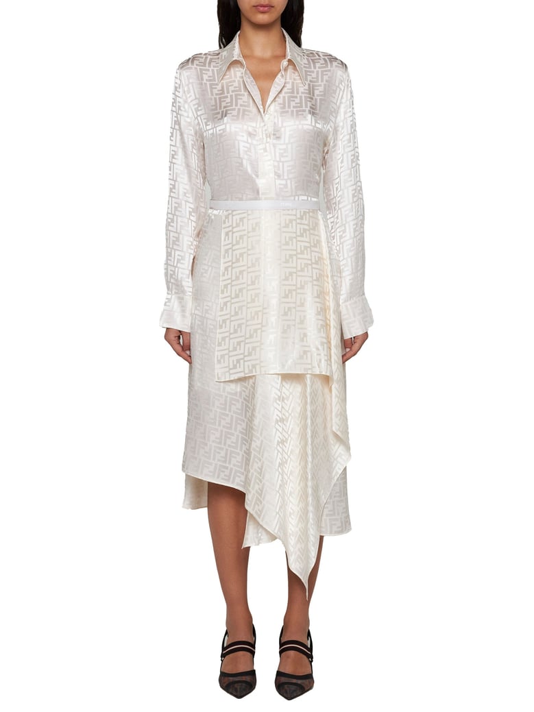 white ff silk shirt by Selfnex