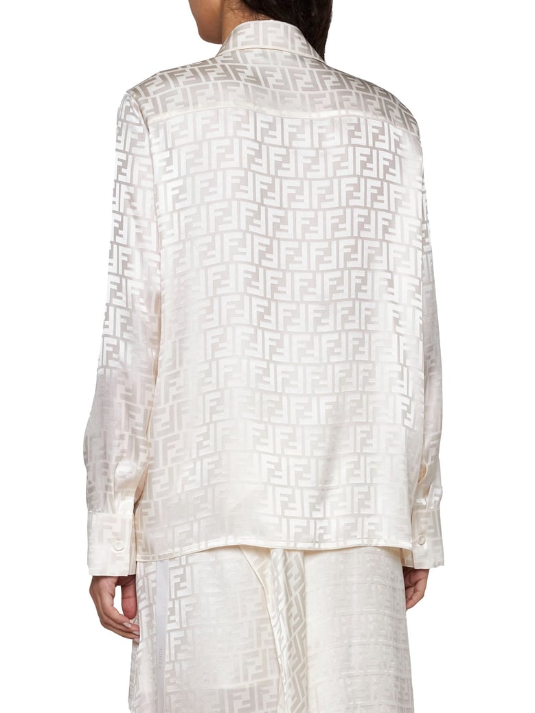 white ff silk shirt by Selfnex