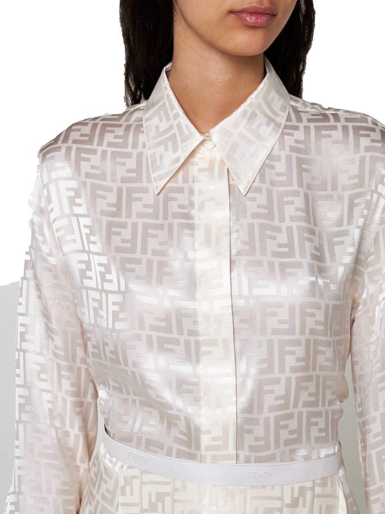 white ff silk shirt by Selfnex
