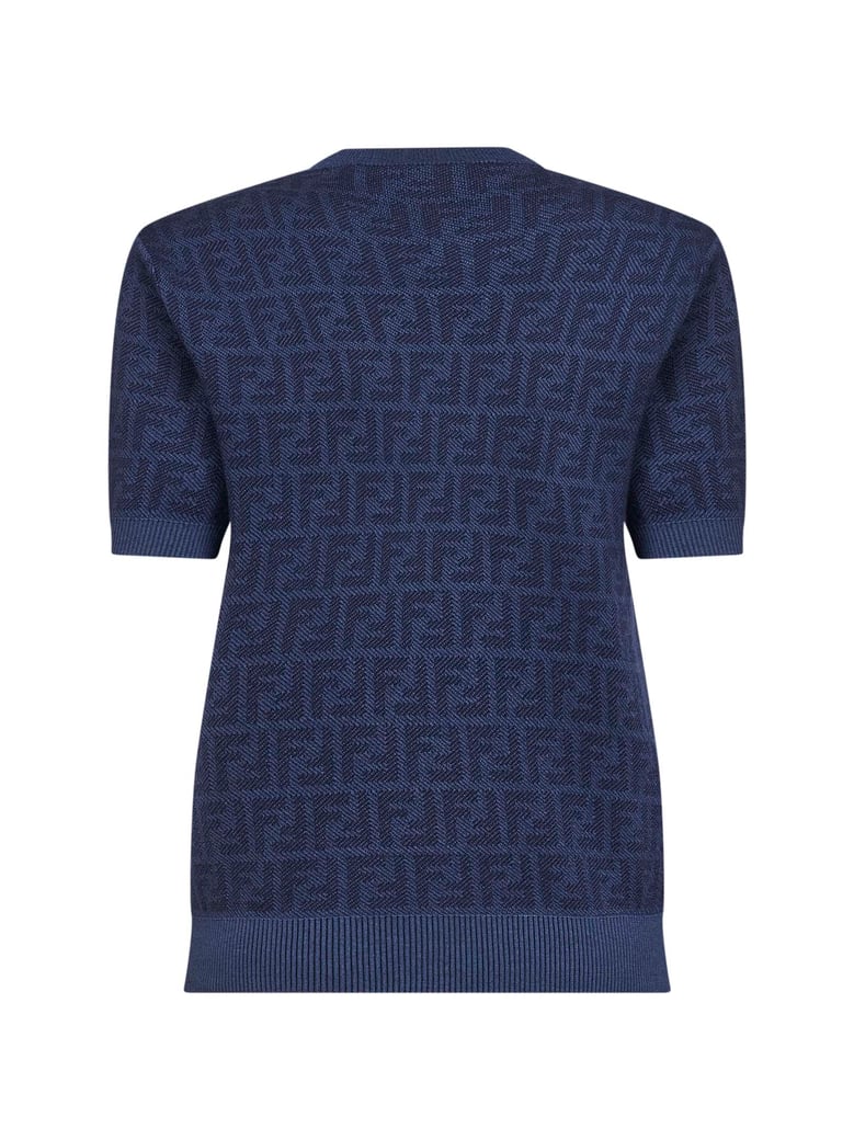 denim blue wool crewneck jumper by Selfnex