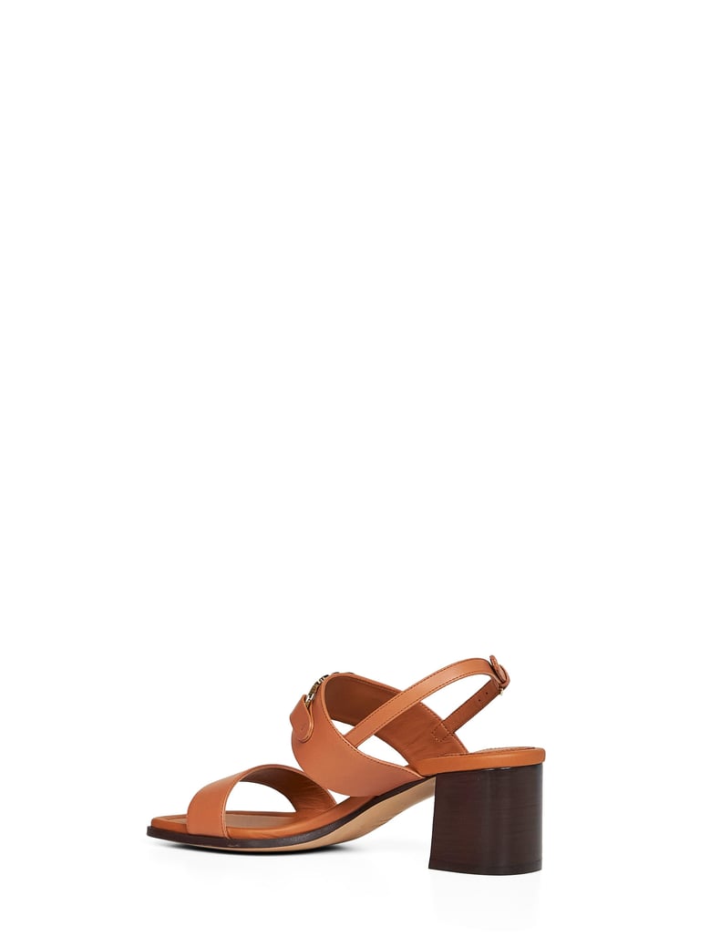 tan gancini ornament sandals by Selfnex