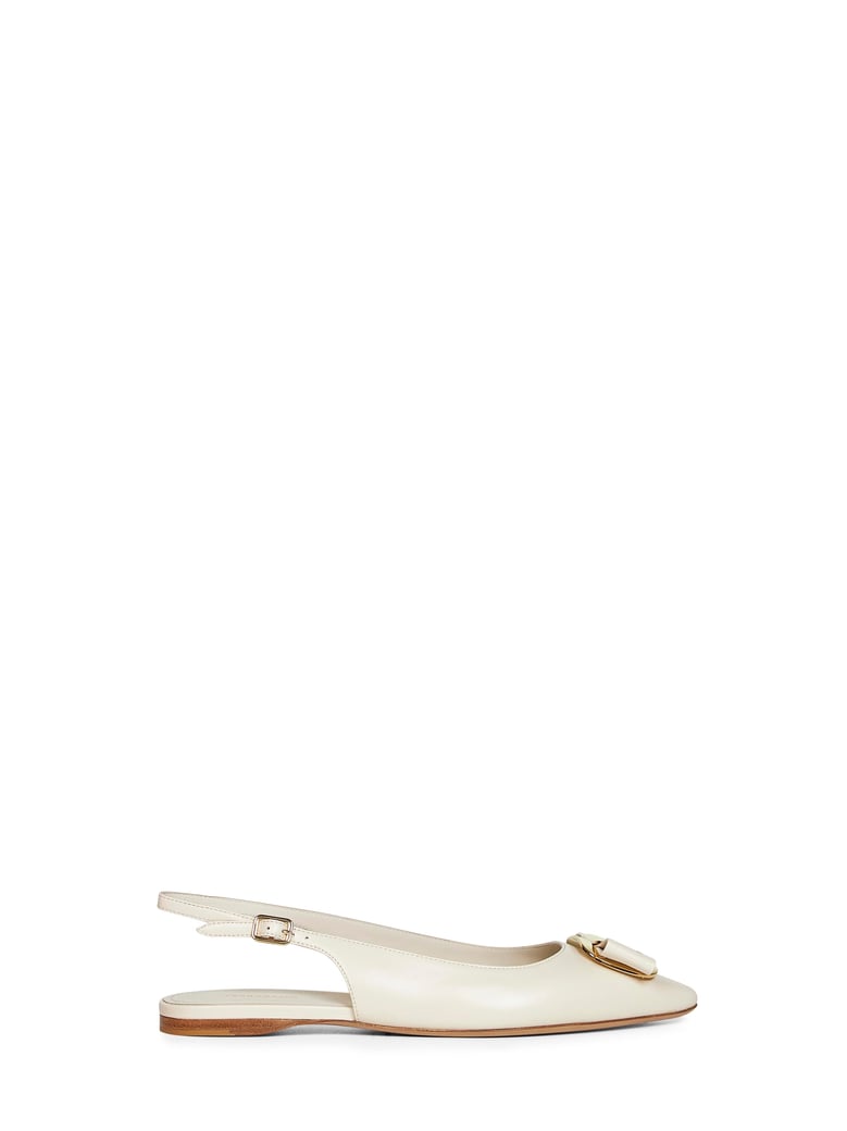mascarpone flat slingbacks with vara plate by Selfnex