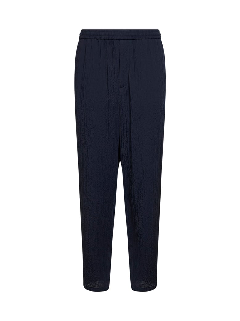 flat-front trousers lyocell blend blue by Selfnex