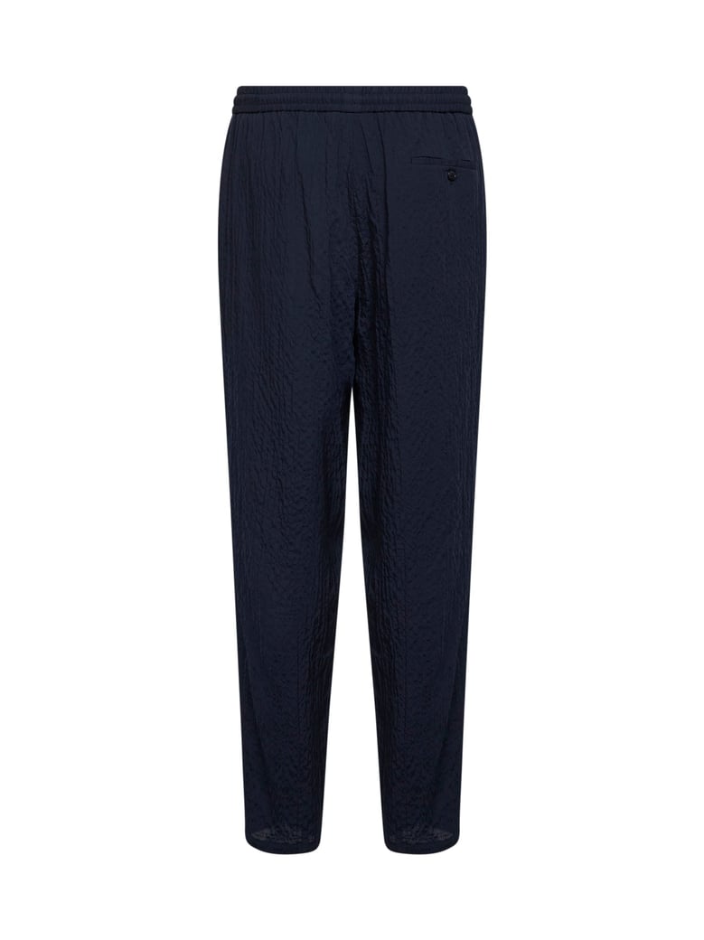 flat-front trousers lyocell blend blue by Selfnex
