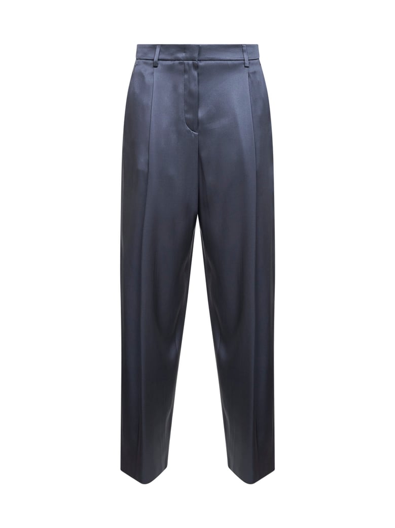 trousers double silk satin light blue by Selfnex