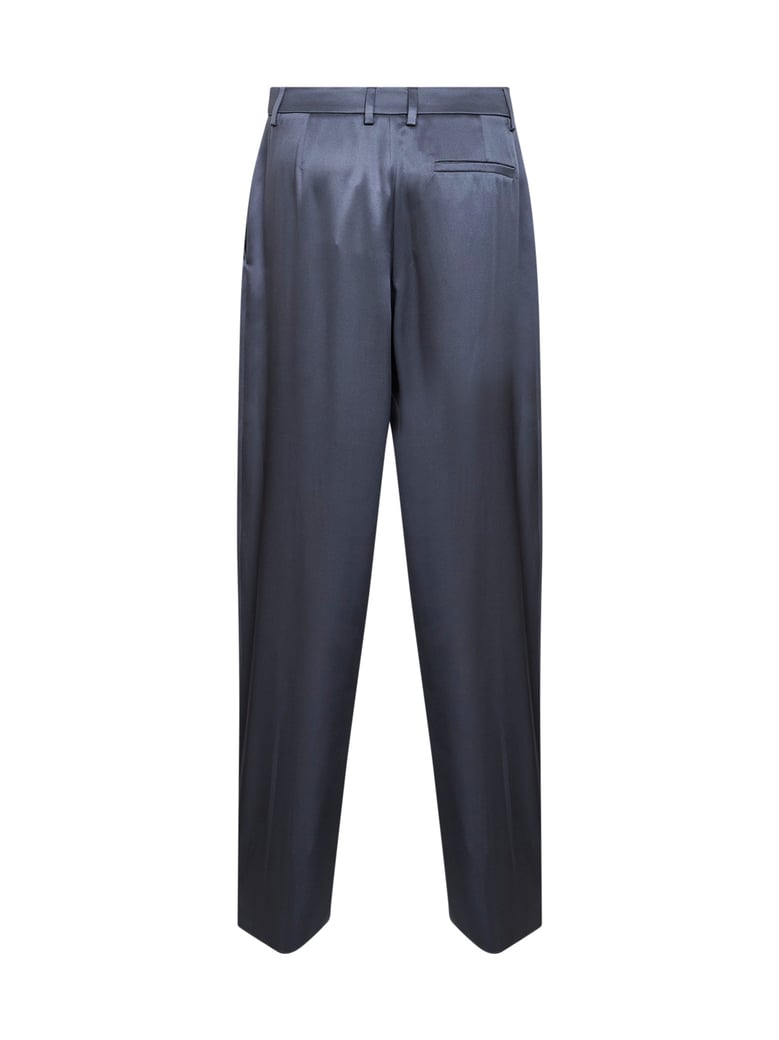 trousers double silk satin light blue by Selfnex