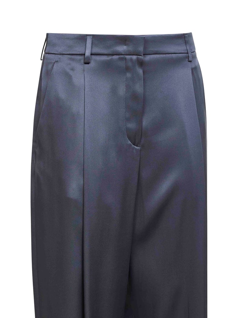trousers double silk satin light blue by Selfnex