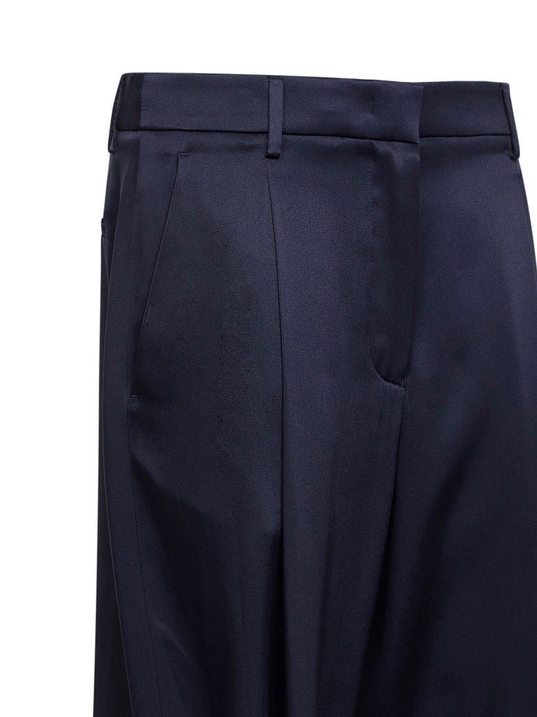 trousers double silk satin blue by Selfnex