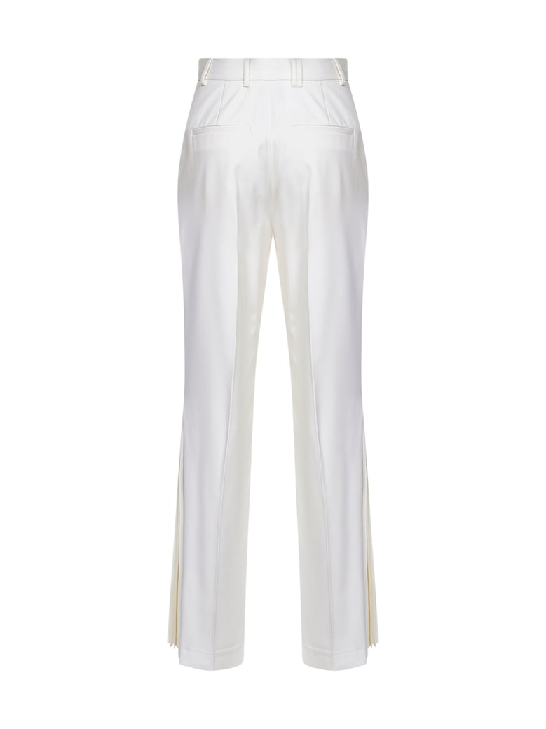flared trousers in virgin wool - white by Selfnex