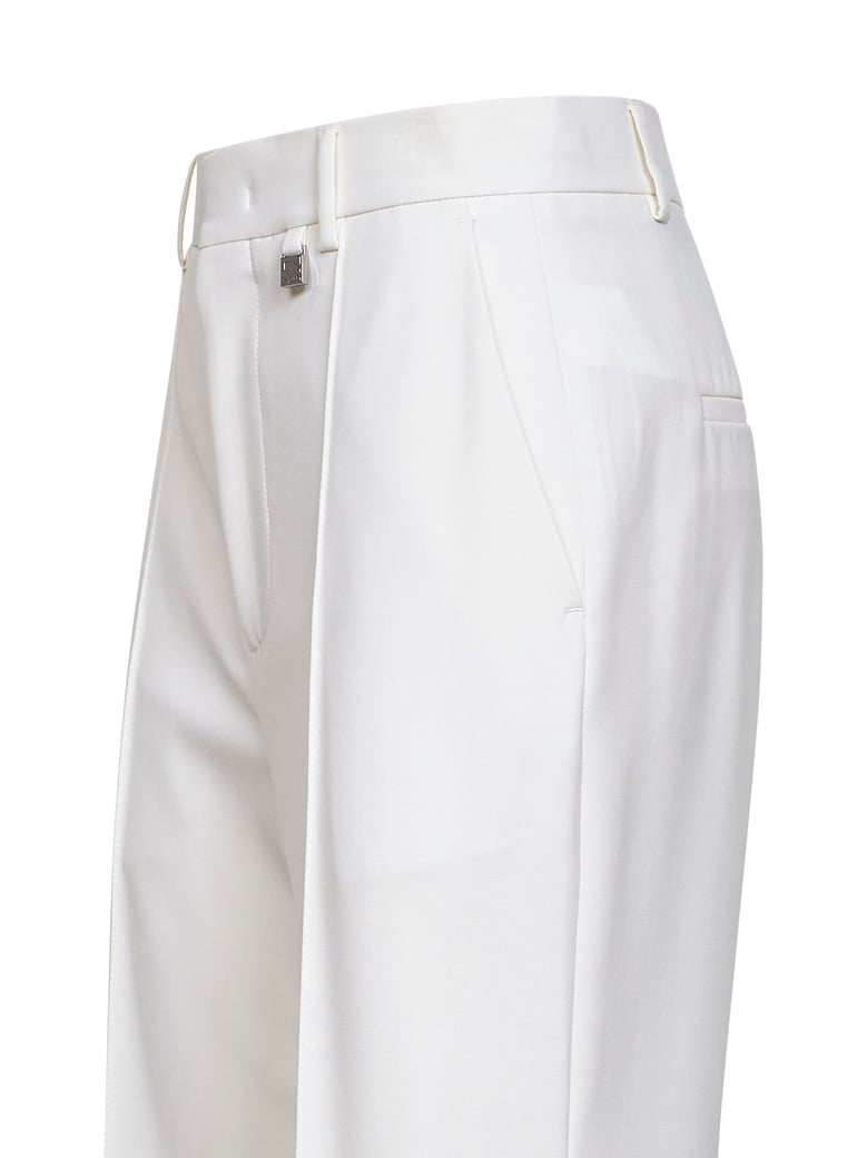 flared trousers in virgin wool - white by Selfnex