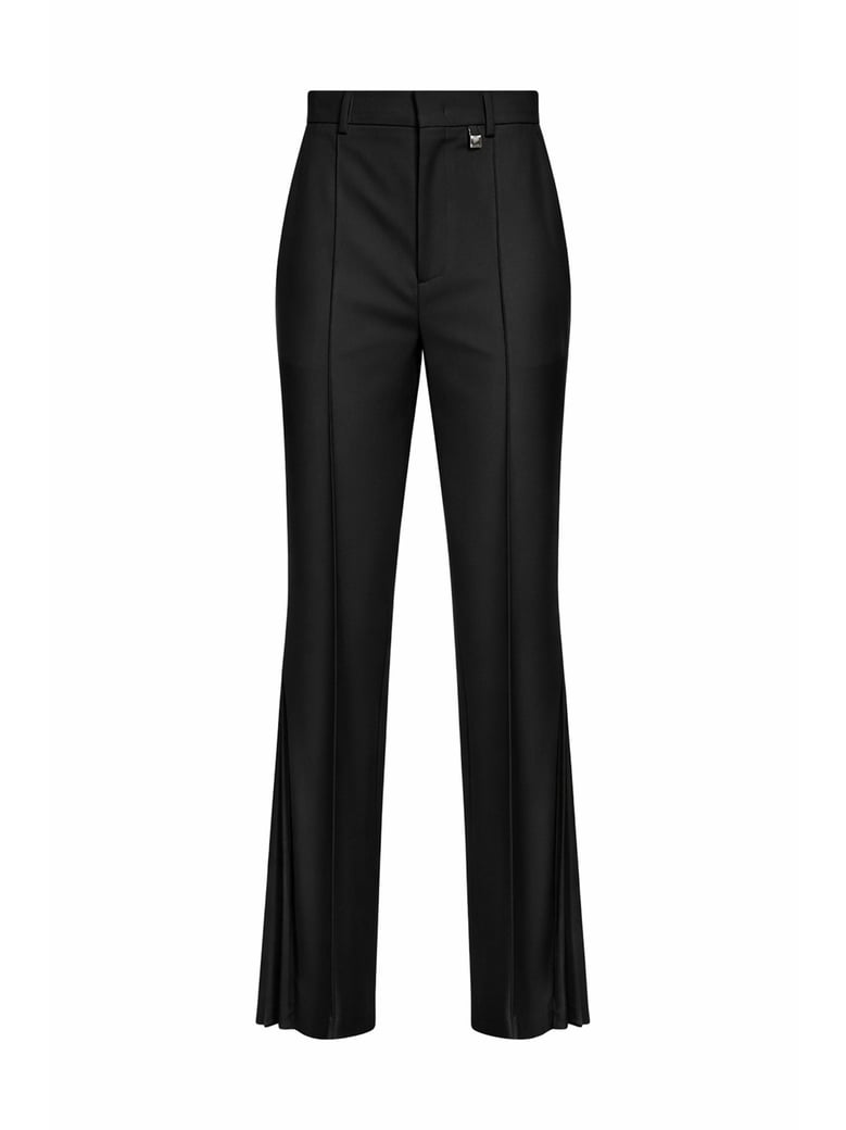 trousers flared virgin wool black by Selfnex