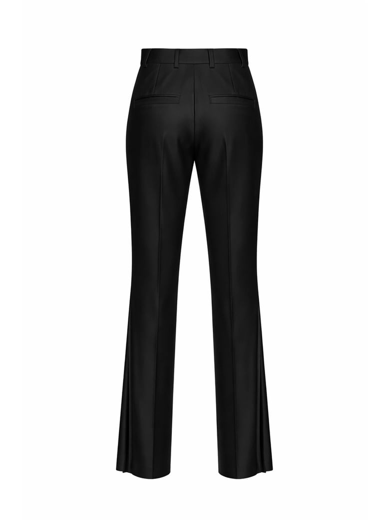 trousers flared virgin wool black by Selfnex