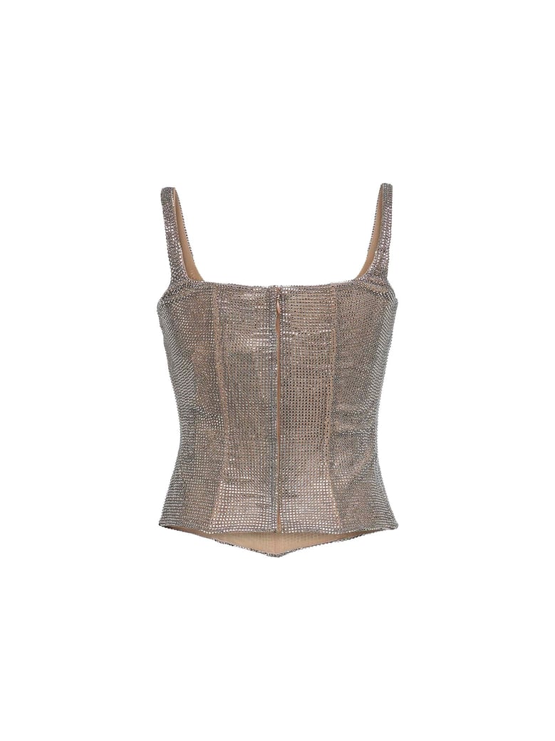 silver crystal bustier top by Selfnex