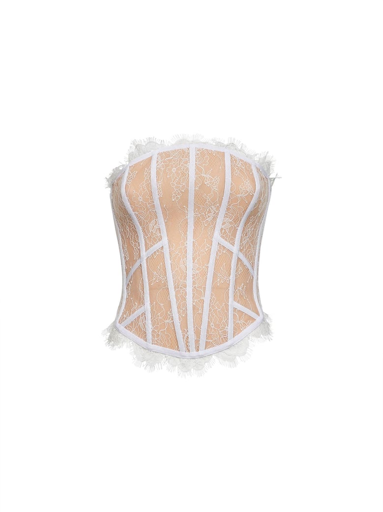 white lace bustier top by Selfnex