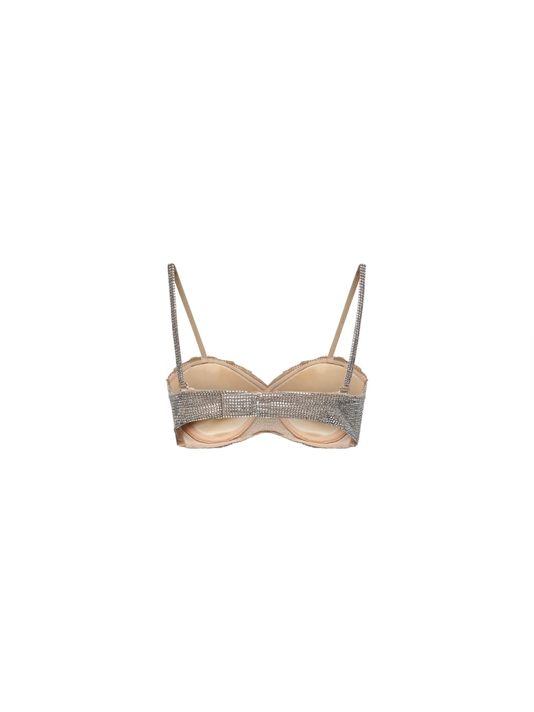silver crystal balconette bra by Selfnex