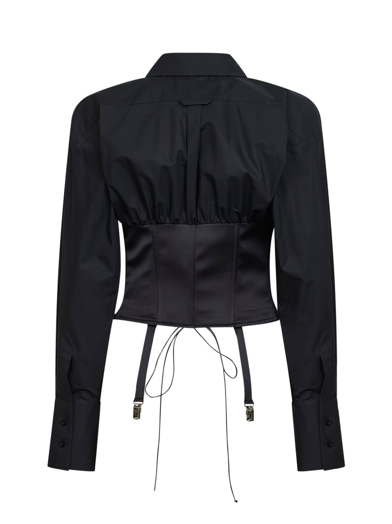 shirt cotton poplin bustier black by Selfnex