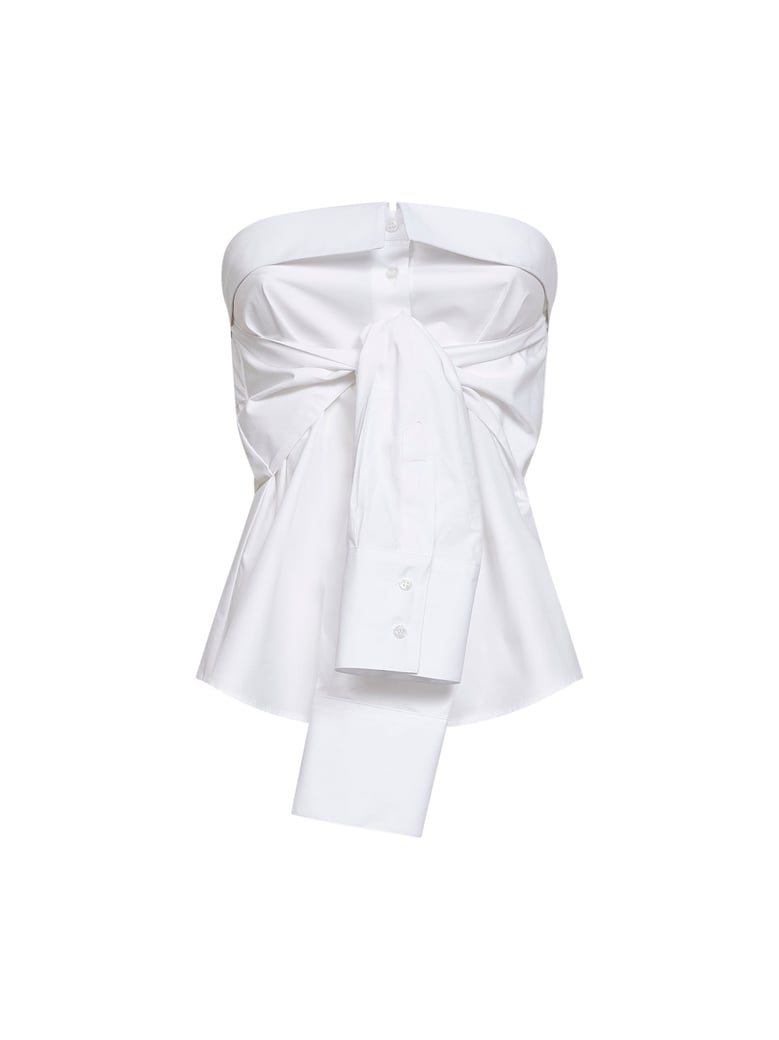 bustier top poplin white by Selfnex