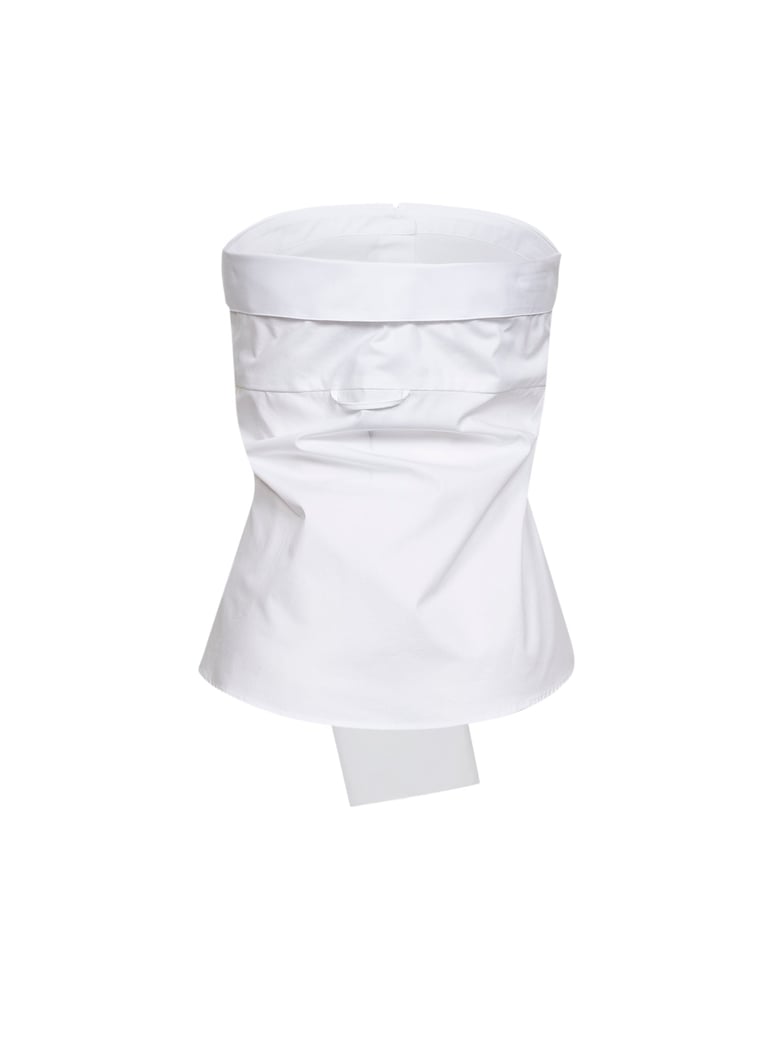 bustier top poplin white by Selfnex