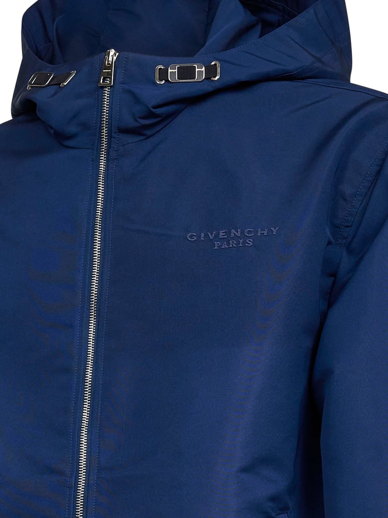 hooded windbreaker navy polyfaille by Selfnex