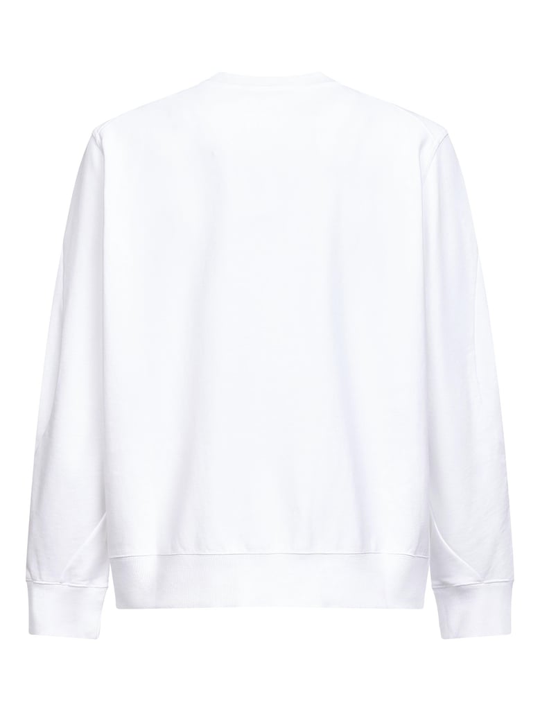 white brushed cotton couture seam sweatshirt by Selfnex