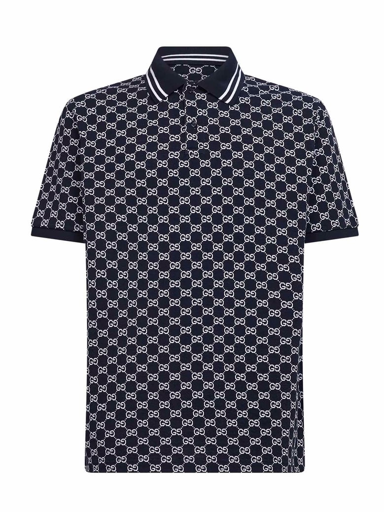 polo shirt navy blue/white by Selfnex