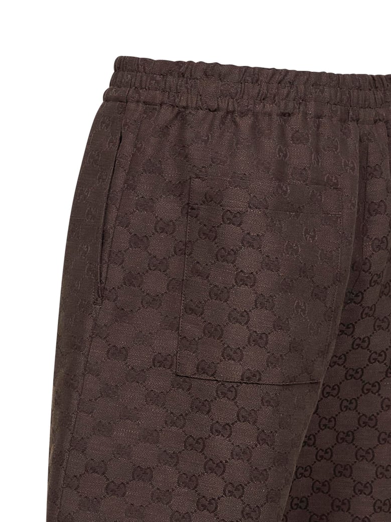 shorts gg canvas linen blend brown by Selfnex