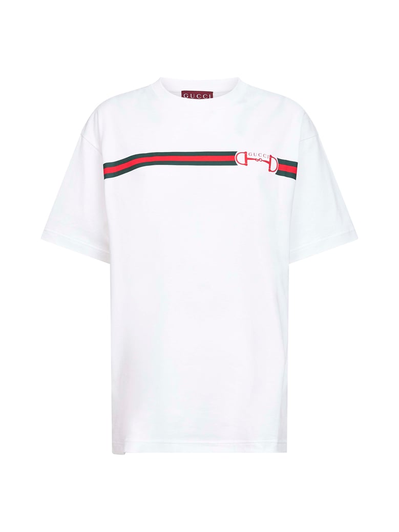 white cotton jersey printed t-shirt by Selfnex