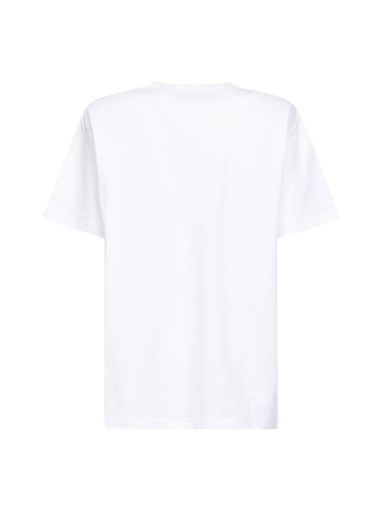 white cotton jersey embroidered t-shirt by Selfnex
