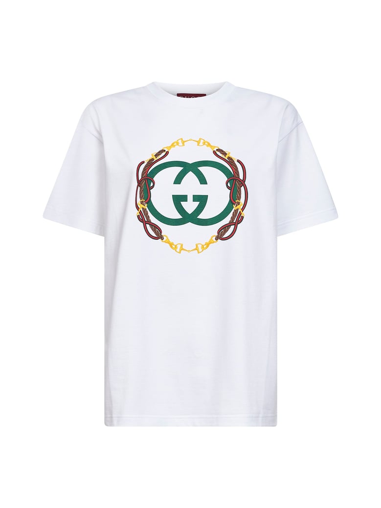 white cotton jersey printed t-shirt by Selfnex