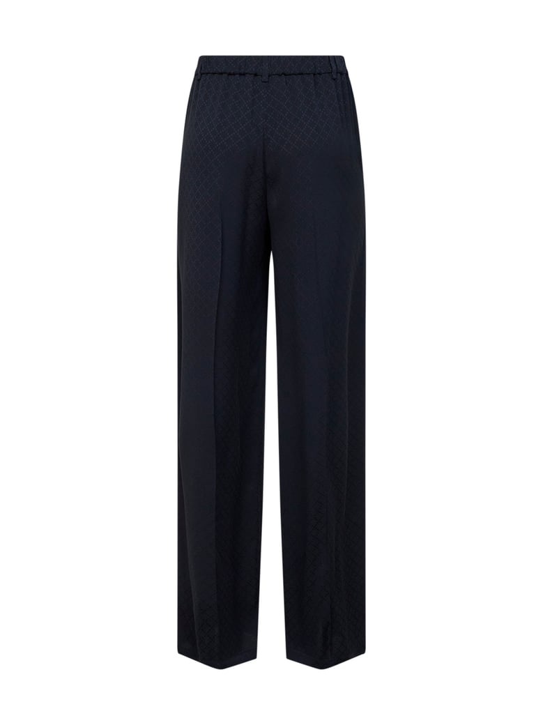trousers dark blue silk-viscose jacquard by Selfnex