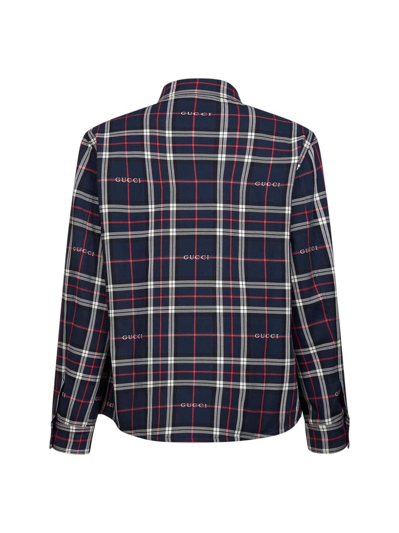 jacquard cotton tartan padded shirt by Selfnex