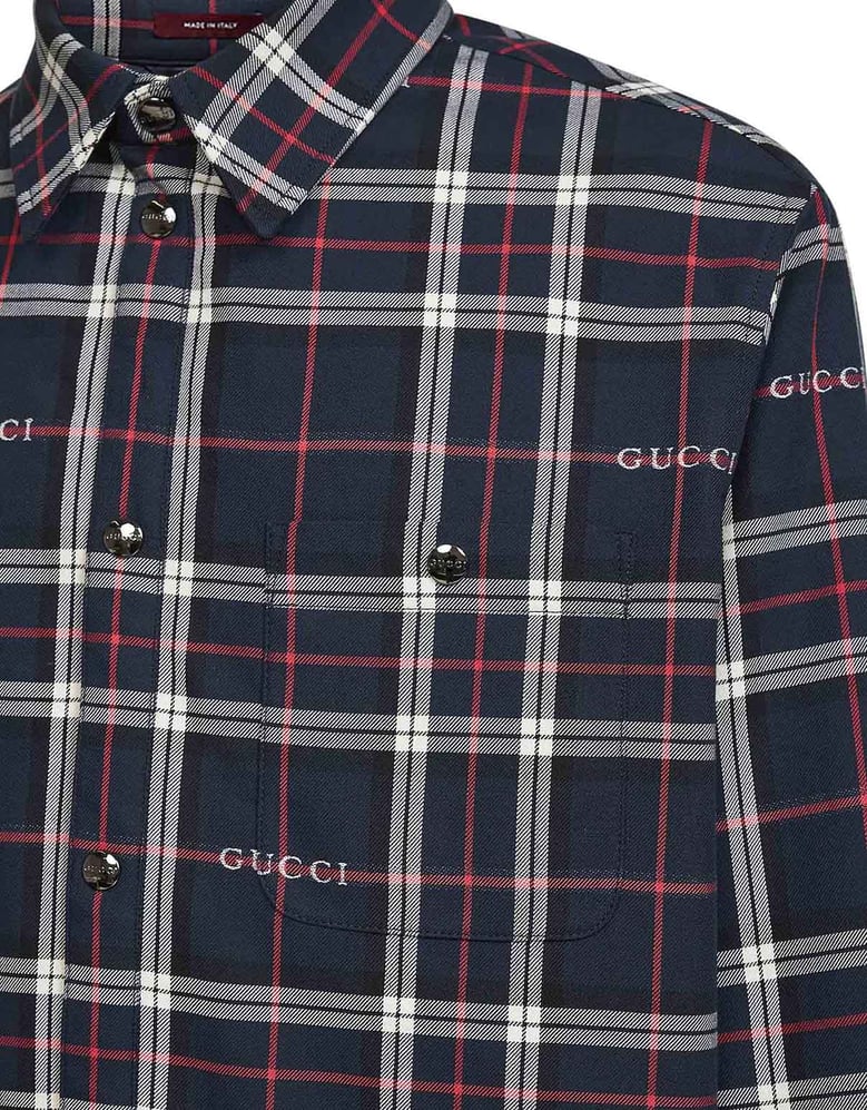 jacquard cotton tartan padded shirt by Selfnex