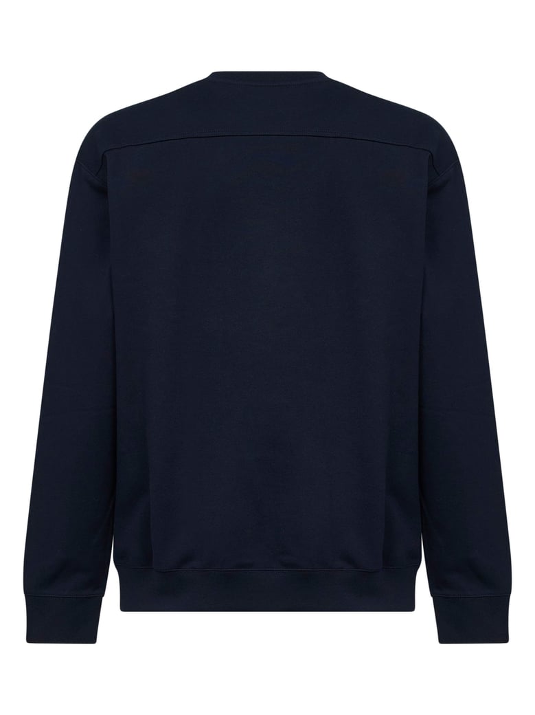 dark blue cotton jersey embroidered sweatshirt by Selfnex
