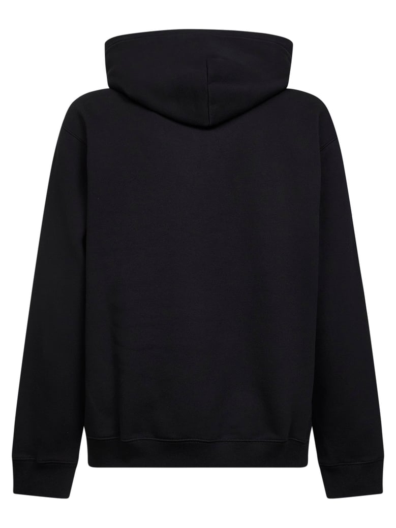 black cotton jersey printed hoodie by Selfnex