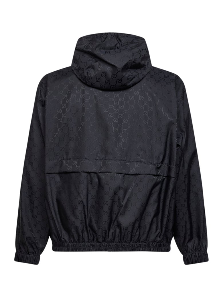 dark blue gg nylon hooded jacket by Selfnex