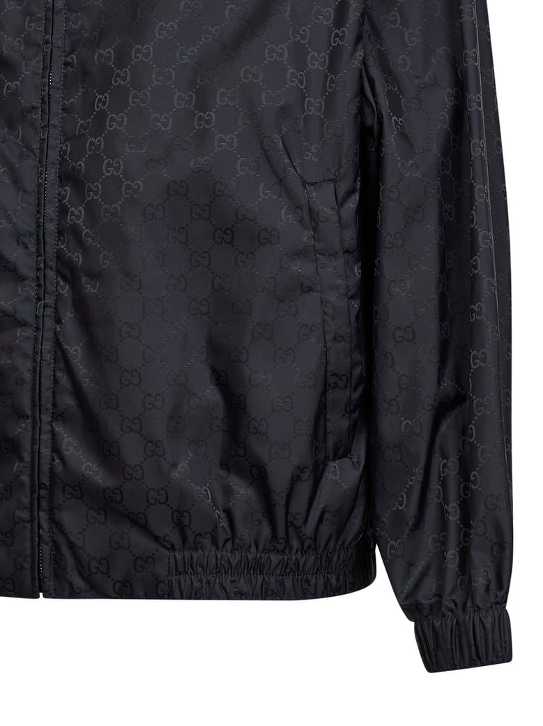 dark blue gg nylon hooded jacket by Selfnex