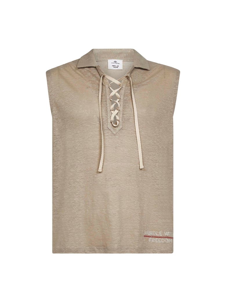 vest, linen beige by Selfnex