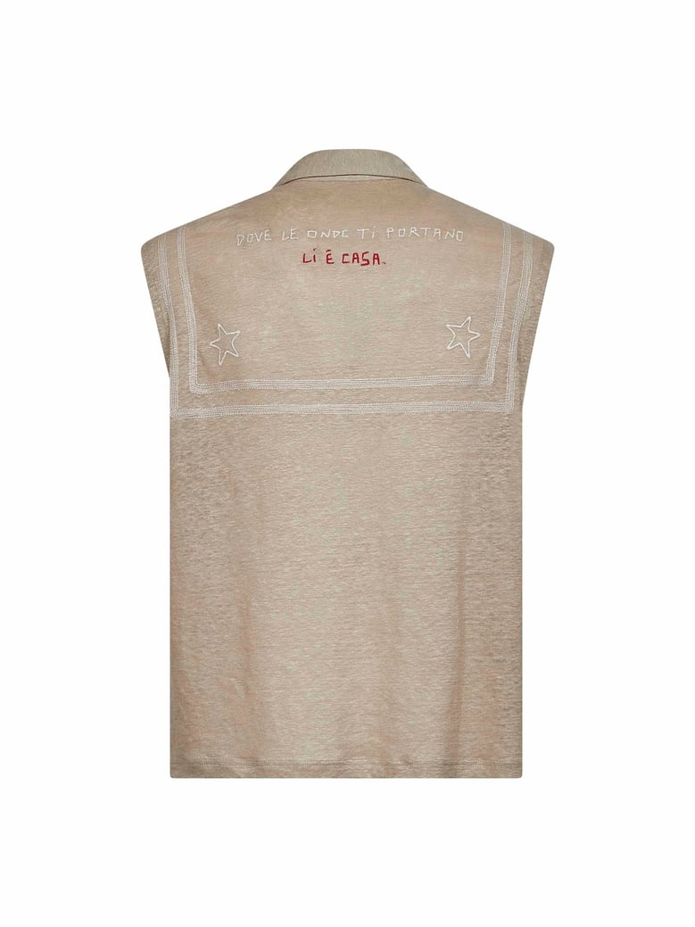 vest, linen beige by Selfnex