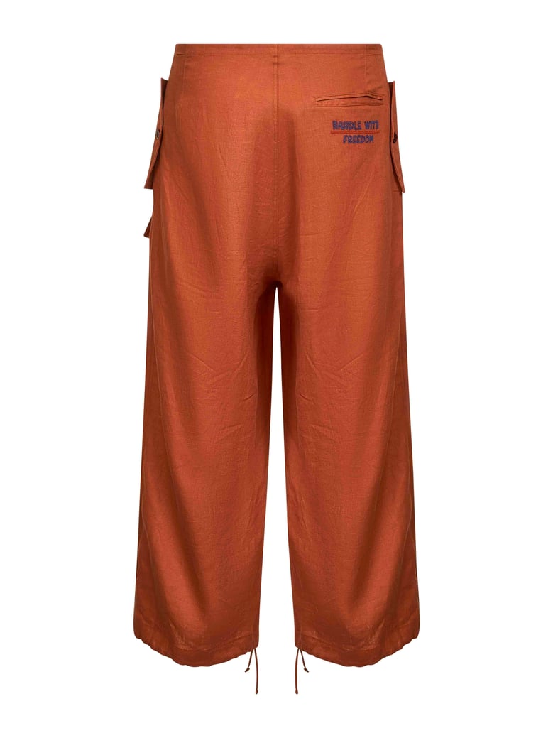 trousers ancora orange linen by Selfnex